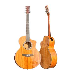 Koa Jumbo Acoustic Guitar With Armrest and Port Side