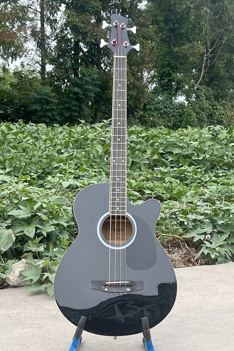 Black Colour 4 String Electric Acoustic Bass