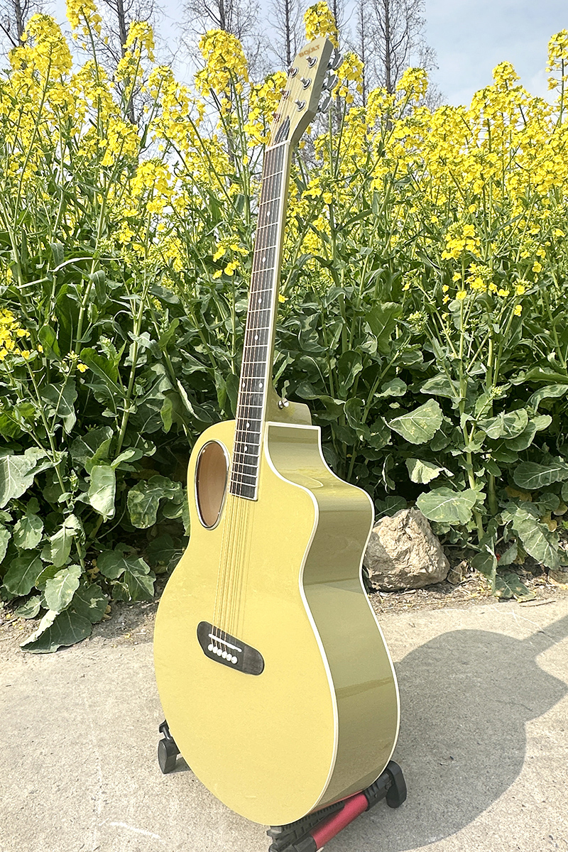 Yellow Colour 41 Inch Cutaway Jumbo Acoustic Guitar