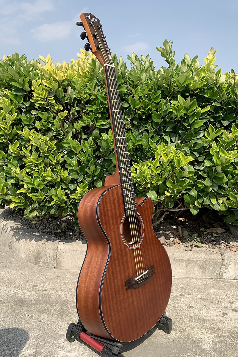 OM Style Matt All Mahogany Body Cutaway Acoustic Guitar