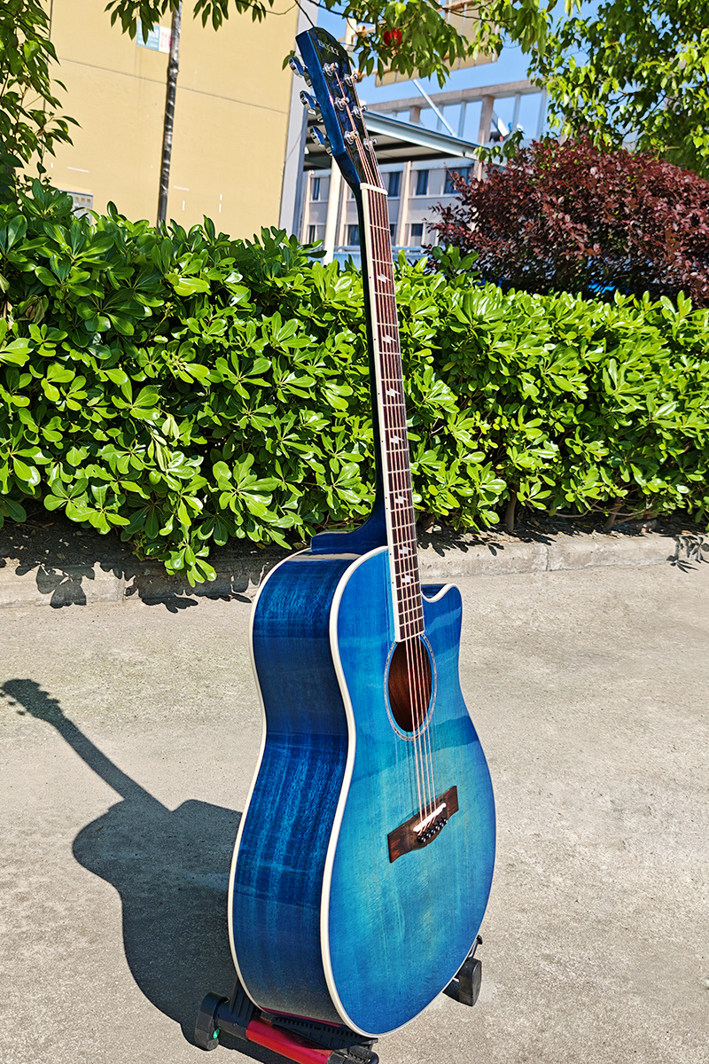 Grand Auditorium Style Vintage Blueburst Solid Spruce Top Body Acoustic Guitar